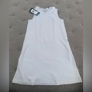 NWT CLASSIC PREP ZOE DRESS CPC WHITE TENNIS DRESS WITH RUFFLE COLLAR AND BUTTONS